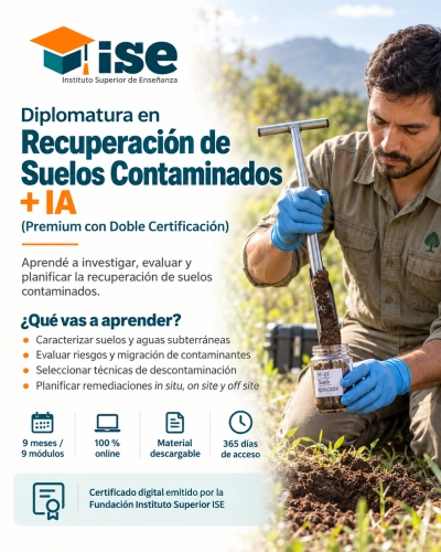 Diplomatura en Recuperación de Suelos Contaminados + IA (Premium con Doble Certificación)